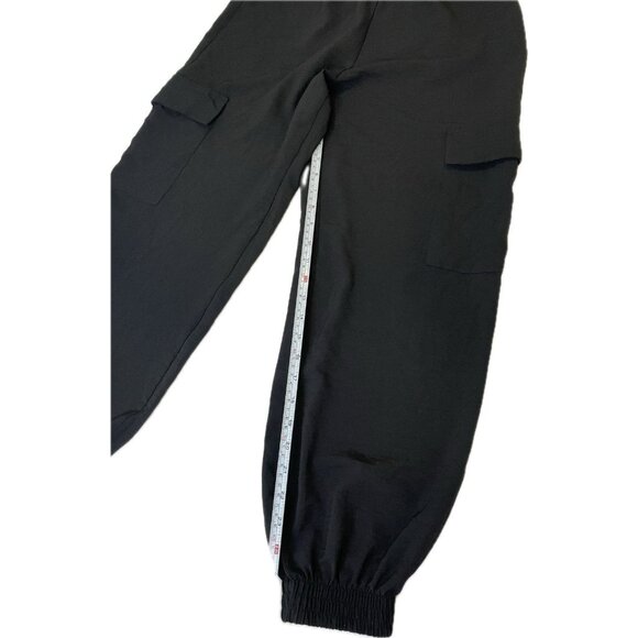 ZARA Women’s CUFFED CARGO BLACK PANTS Y2K M 28 - Picture 5 of 9